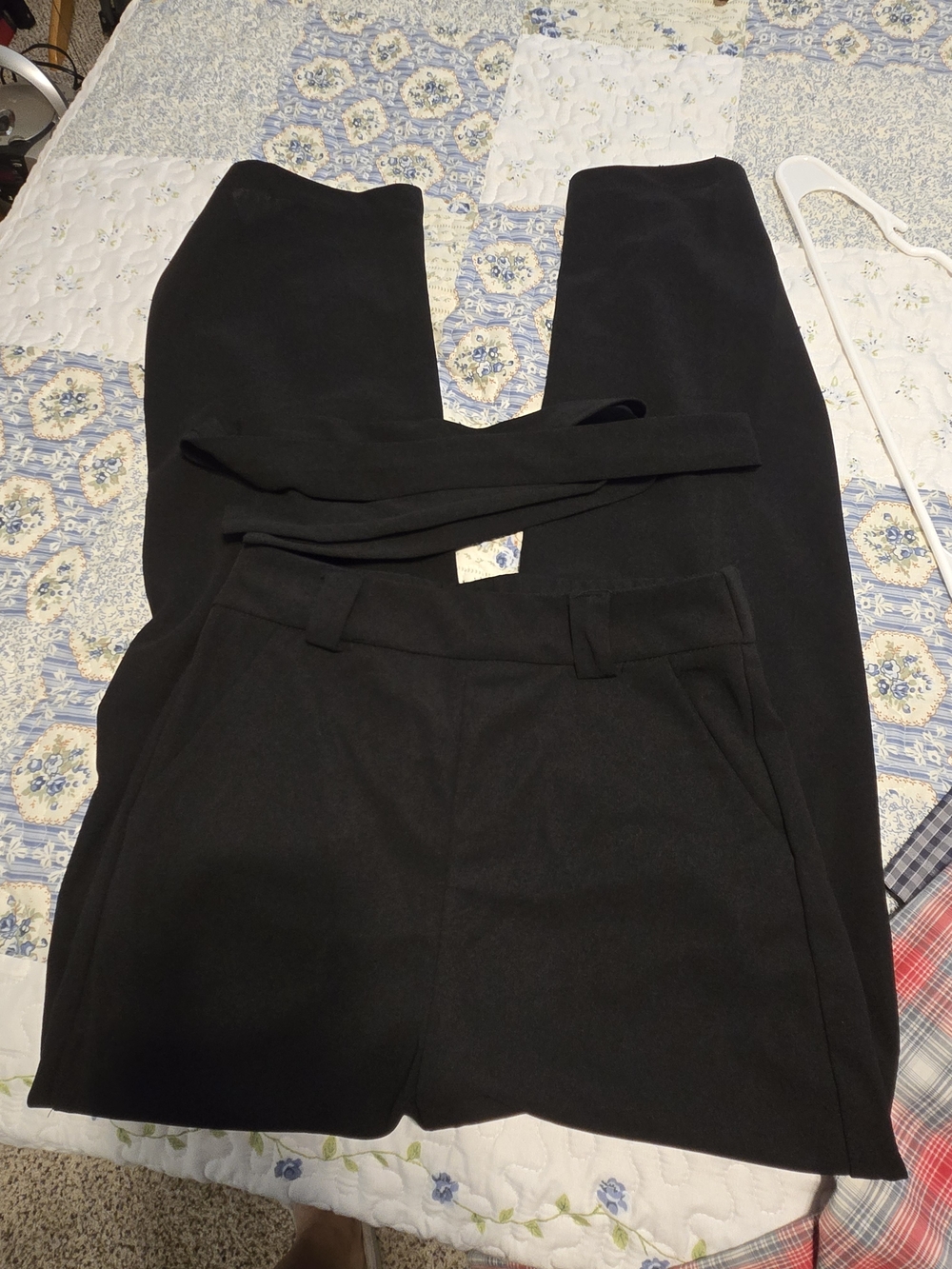 Women's Black High-Rise Tailored Trousers with Belt